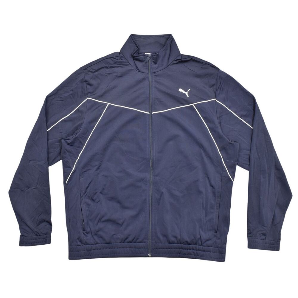 PUMA Men's XL Blue Full Zip Jacket Athletic Preowned Full Zip Long Sleeve